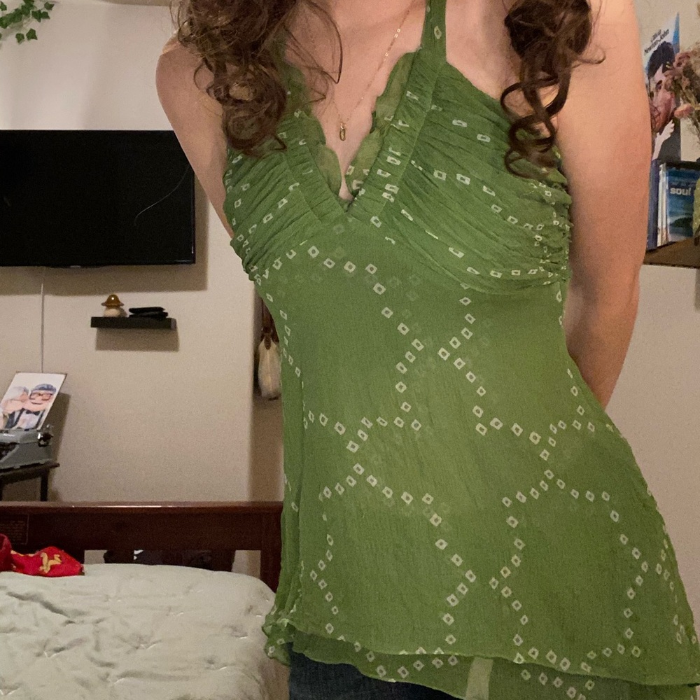 Vintage BCBG Green Halter Top 🧚🏼‍♀️